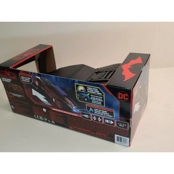 DC The Batman Movie BATMOBILE w/Lights/Sounds & 4.5” Figure 2022 Spin Master NEW